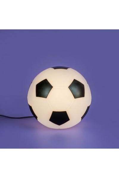 LUMINÁRIA BOLA DE FUTEBOL PRETO